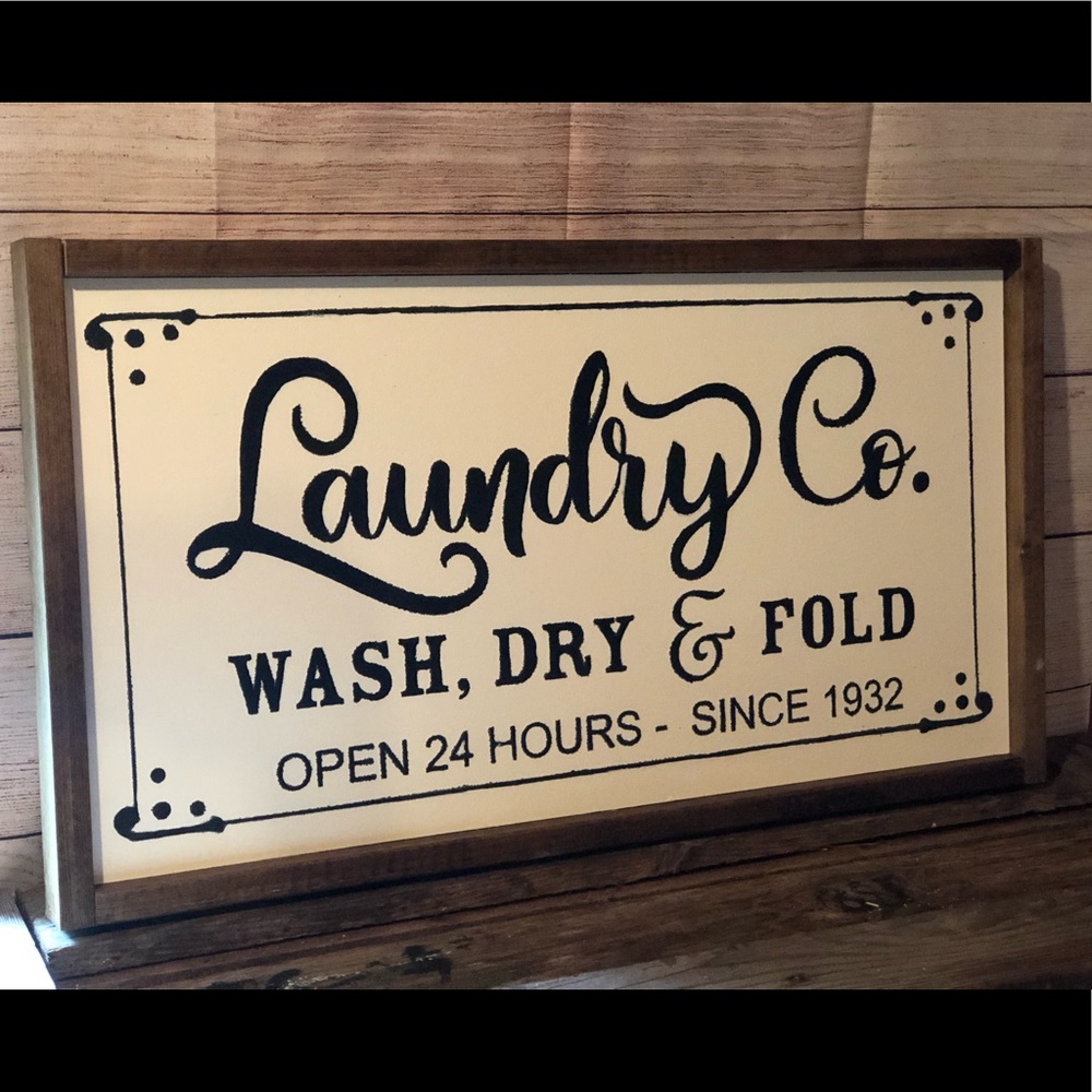 Wood Laundry Sign